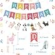Acidea Hund Thema Geburtstagsfeier Banner, lustige Alles Gute zum Geburtstag Dekorationen Hintergrund Bunte Dekoration Kinder Baby Hund Party Zubehör