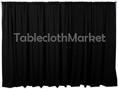 Polyester Backdrop 8 Ft Drape Background Pipe Display Curtain 96 x 60 Black