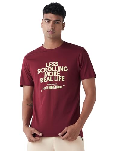 Image of Bewakoof Men's Cotton Jersey Typography Regular Fit Half Sleeve Round Neck T-Shirt | Tshirt for Man | Tshirt for Men Cotton | Tshirts for Men Stylish | Casual Wear | Street Wear