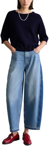 Marc OߴPolo Denim Damen Pullover mit Rundhalsausschnitt Relaxed Fit, Blau (Blue Depths), S – Ansicht 4