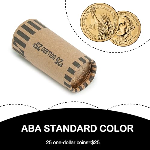 Image of LLIKED 49 PCS Preformed Coin Wrappers Rolls -1 Dollars