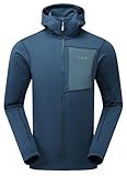Rab Sudadera con capucha Superflux para hombre, chaqueta de forro polar ligera para senderismo y escalada, Azul tempest, M