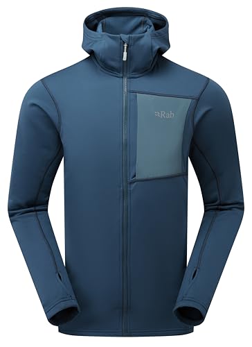 Rab Men's Superflux Hoody - Lightweight Fleece Jacket for Hiking & Climbing - Tempest Blue - Large
