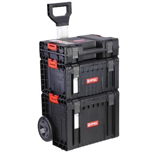 Grand Jeu Boîte à Outils sur Roues Caisse avec Compartiments Mallette à Outils Electrique avec Mousse Modulaire PRO