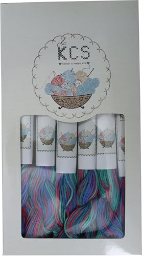 Image of KCS Big skeins of 25 Meters Size 25 Color Variegated Cross Stitch Stranded Threads,6 skeins,4507