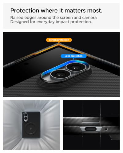Image of Spigen AirSkin Aramid MagFit Case for Samsung Galaxy Z Fold 8, Black | Magsafe, Premium Aramid Fiber, Hinge Protection, Slim Fit, Qi2 Ready Wireless Charging, Aramid Fiber, Poly Carbonate, Smooth