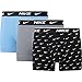 Nike Herren Everyday Cotton Stretch Trunks 3Pk, Swoosh Print/Grey/Uni. Blue, M