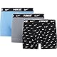 Nike Herren Everyday Cotton Stretch Trunks 3Pk, Swoosh Print/Grey/Uni. Blue, L