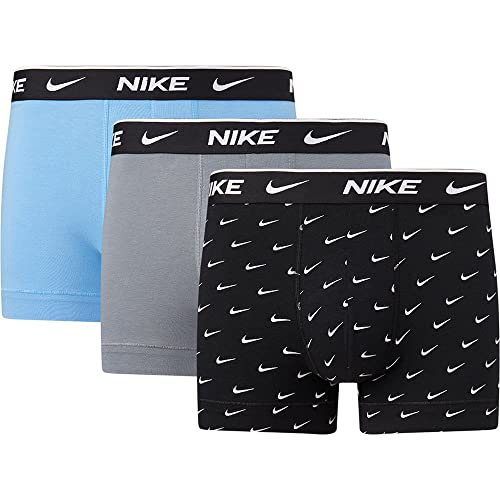 Nike Trunk Boxer, Swoosh Print/Grey/Uni. Blue, L Corto Mens