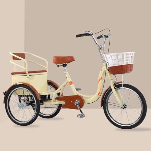 Bicicleta Tandem 3 Ruedas con Asiento Beige miniatura 1
