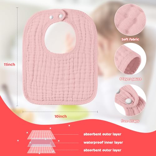 Image of Tallew 8 Pack Muslin Burp Cloths and Baby Bibs for Boy Girl 20 inch x 10 inch Cotton Baby Bandana Drool Bibs Muslin Burp Cloths Absorbent Rag for Newborn Toddler Infant Gifts(Macaron Color)