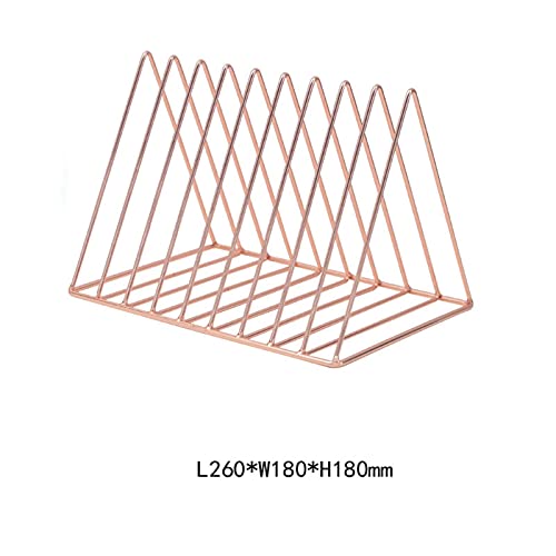 9 Slot Magazine Holder, Desktop File Sorter Organizer Triangle Bookshelf Decor Home Office (Color : B, Size : 26x18x18cm… - Image 7