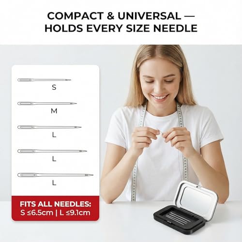 Magnetic Needle Holder Case with Clear Acrylic Lid, Strong Magnet for Sewing Pins Secure Storage Sewing Needle Organizer Box with Snap Closure Craft Supplies Storage Gift for Sewers - Thumbnail 4