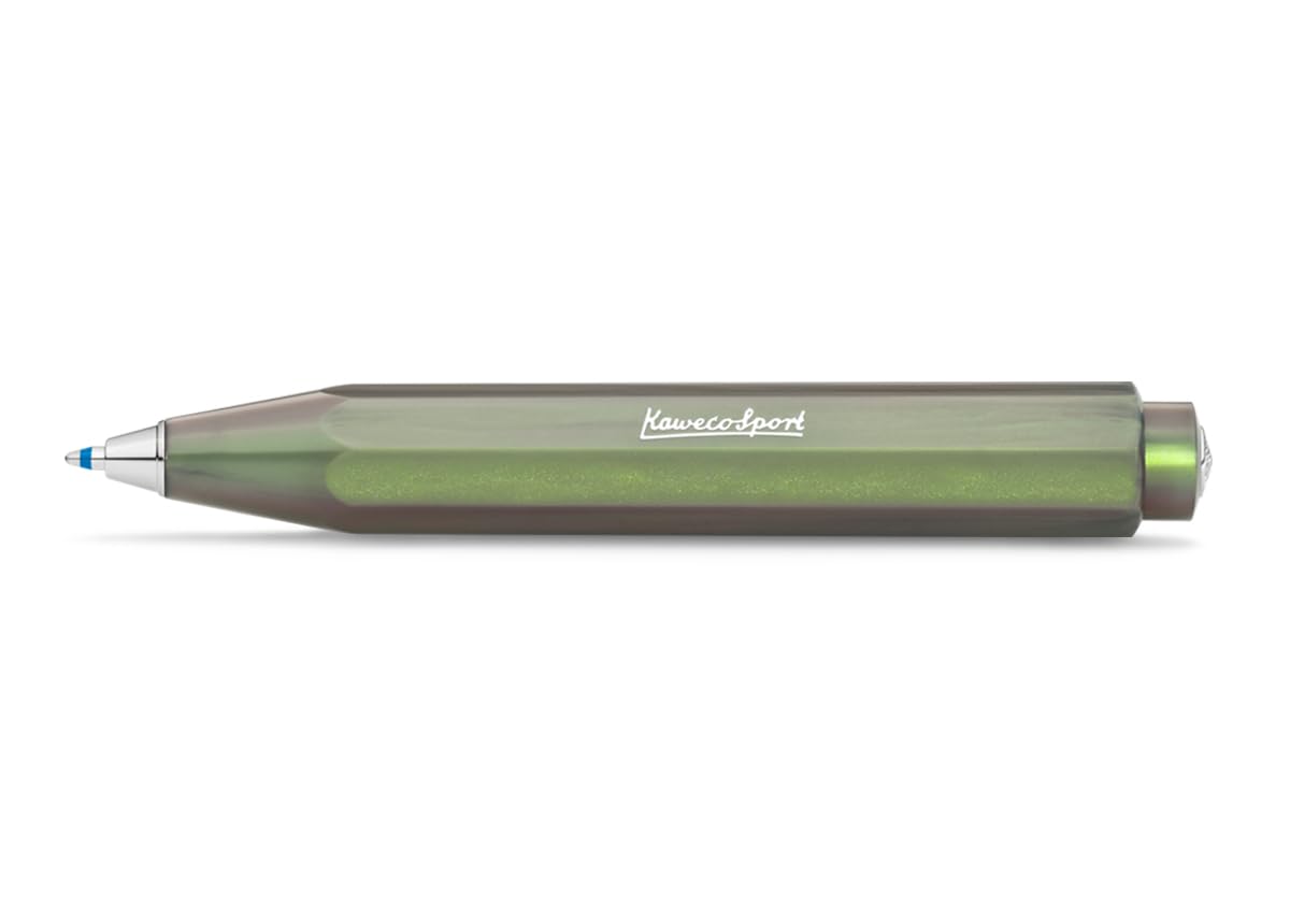 Kaweco LUNAR SPORT Ball Pen Shadow Green I Retractable Ballpoint Pen in Shimmering Design with Standard D1 Refills I Exclusive Ball Pen 10.7 cm