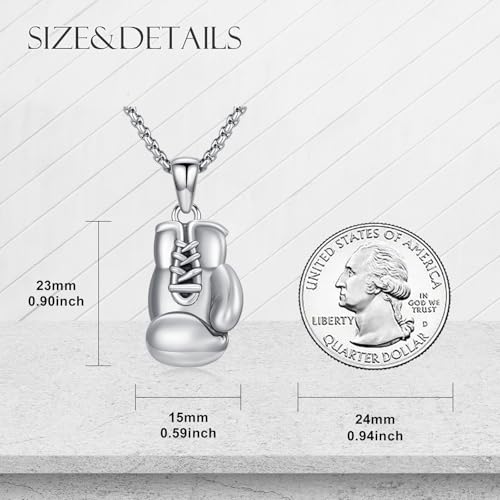 Boxing Necklace 925 Sterling Silver Boxing Gloves Pendant Necklace Punk Jewelry Gifts for Men3