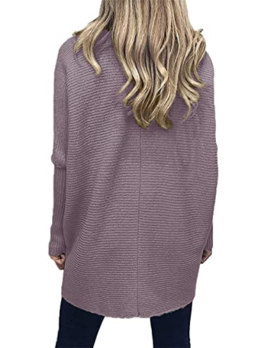 Image of ANRABESS Womens Casual Fall Sweater Turtleneck High Neck Batwing Sleeve Oversized Sweater Dress