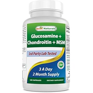Best Naturals Glucosamine Chondroitin and MSM (Non-GMO) – Promotes Joint Health – 180 Count