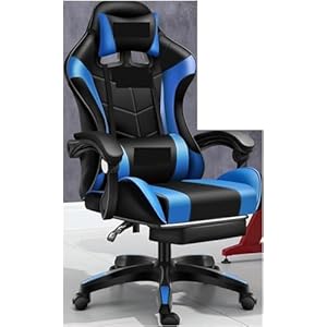 Gaming stoel, Gamingstoel, computerstoel, lederen bureaustoel, lichte gamerstoel, draaibare gamingstoel (Color : Blue Pedal)