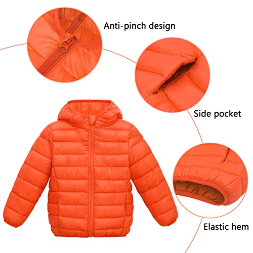 Image of Happy Cherry Kids Lightweight Puffer Jacket Packable Bubble Coat Down Cotton Coats Zip Up Hooded Outwear