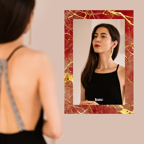Image of KERLIX 12x18 Inch Rectangular Wall Mirror CNC Polished Finish, Modern Decorative Mirror for Bathroom, Bedroom, Living Room & Entryway