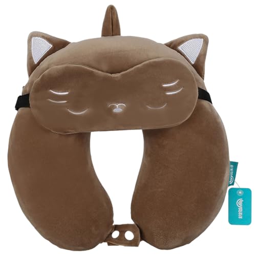 WEKADRIN Almohada Cervical de Memoria Portátil Cojín Ergonómico Forma para Viaje Avión y Oficina Soporte Suave para Cuello Adulto Almohada Cómoda para Dormir Desplazamientos
