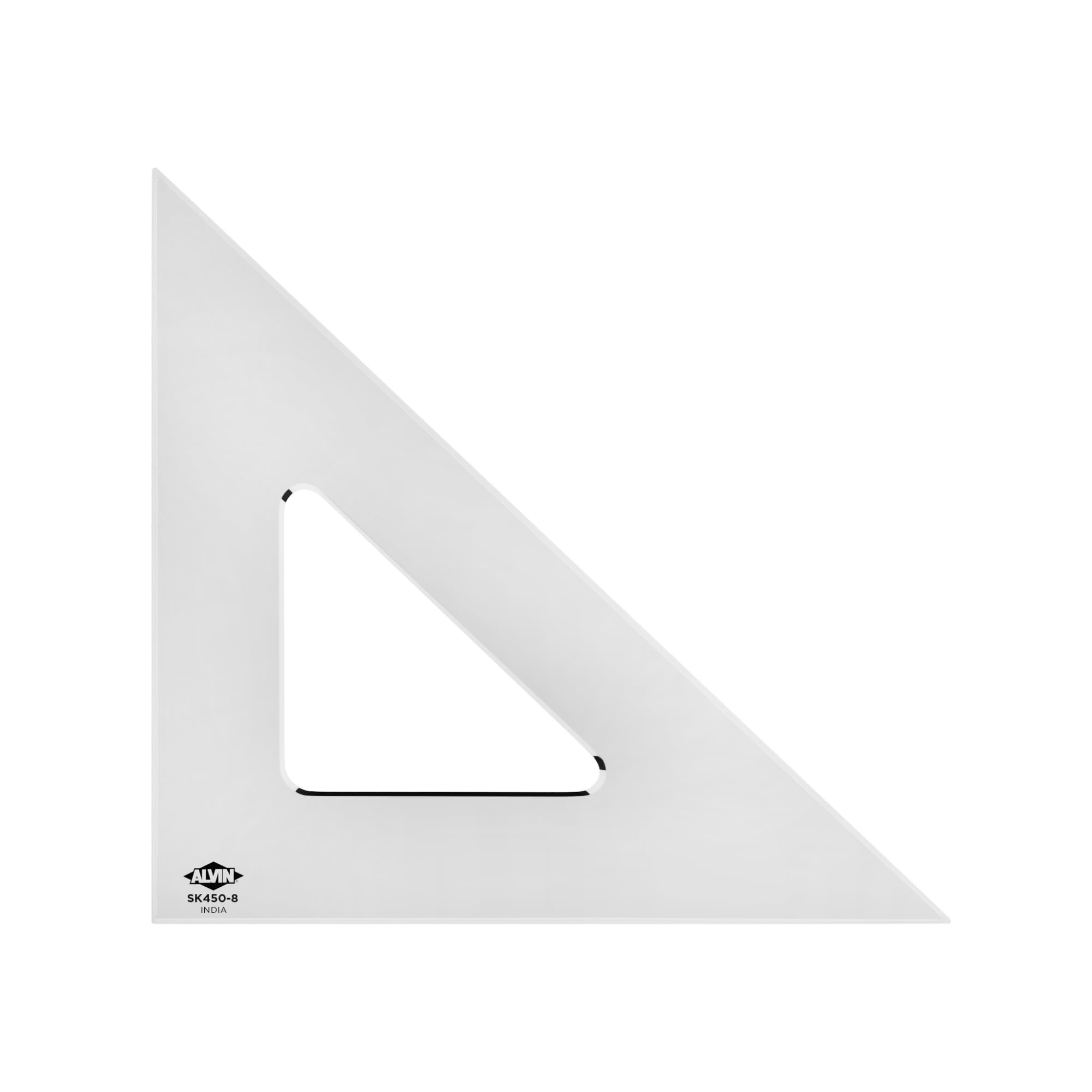ALVIN Drafting Triangle, Smoke, Beveled, 45/90 Degrees, 8 in, SK450-8