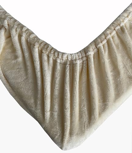 Leonado Vicenti Spannbettlaken Winter extra warm Plüsch Beige kuschelige Premium Cashmere Touch Teddy Bettlaken Fleece Plüsch Betttuch – Ansicht 4