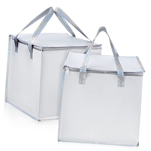 MUCKLILY 2 Pcs Insulated Lunch Bags Large Capacity Thermal Bags for Vegetables Fruits Groceries