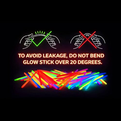 100 Count Bulk Assorted Glow Sticks in 5 Vibrant Shades (Pink, Green, Blue, Yellow, Orange), 8 Inches | Last 8 - 10 Hours | Safe, Non Toxic, Waterproof Bracelets Party Pack by PartySticks
