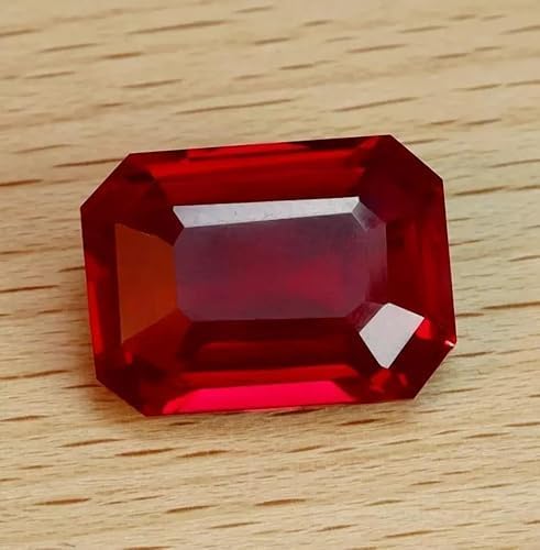 Burmese Certified Natural Red Ruby 38.5 Ct Flawless Emerald Cut Loose Gemstone