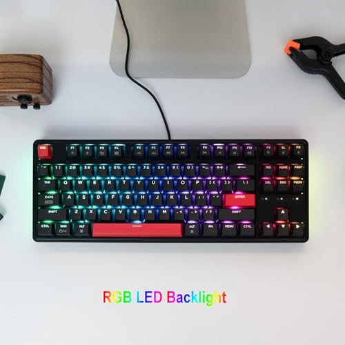 Image of Keychron C3 Pro QMK /VIA Custom Mechanical Keyboard, Hot Swappable Programmable 87 Keys Compact TKL Layout Gasket Mount, RGB Backlight Wired Gaming Keyboard with Brown Switches for Mac /Windows /Linux