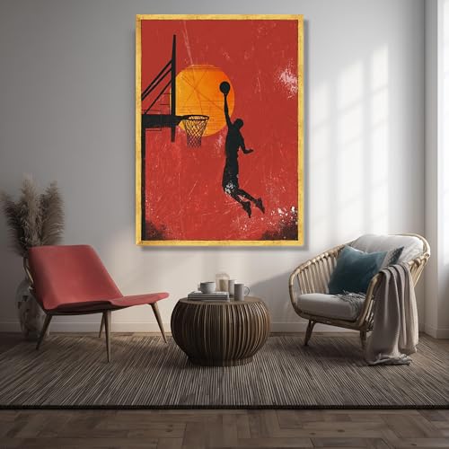 Impression sur toile de basket-ball avec cadre en bois - 4
