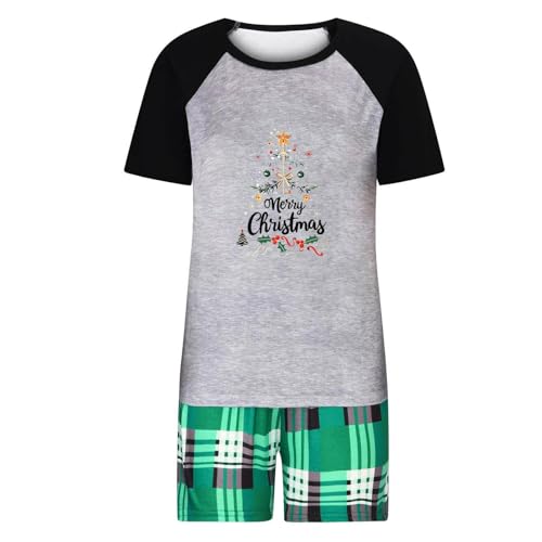 2025 Family Christmas Pajamas Matching Sets Short Sleeve Shirts and Shorts Two Piece Holiday Xmas Jammies Pajamas Set2