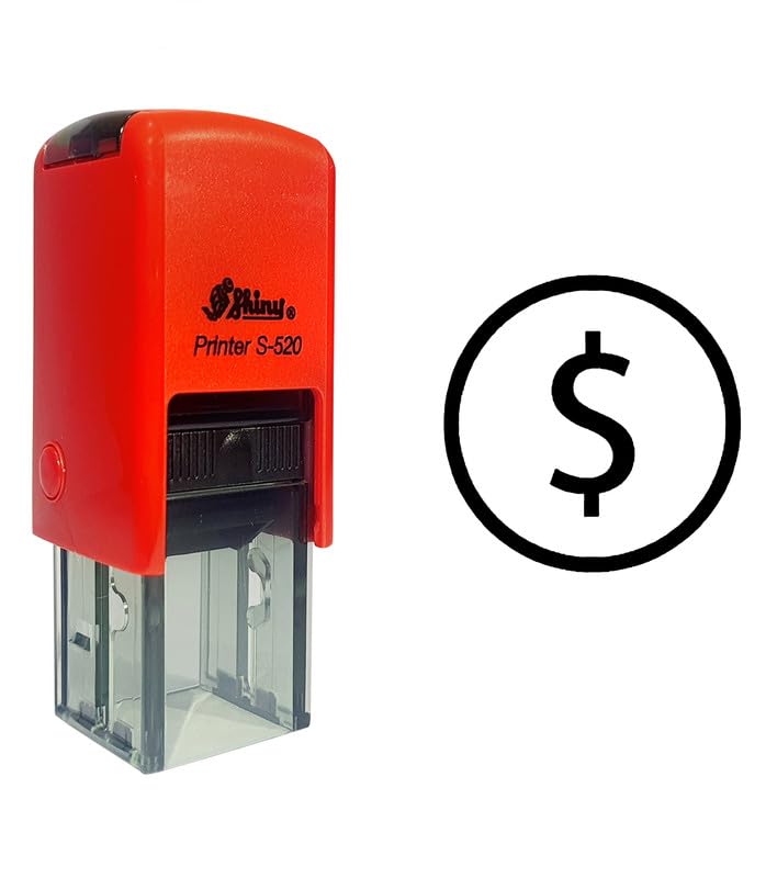 MeetYouAffection Shiny S-520 "Icon Dollar" Round Self Inking Kids Teacher Stamp Personalized Custom Shiny 20mm Rubber Mini Stamp