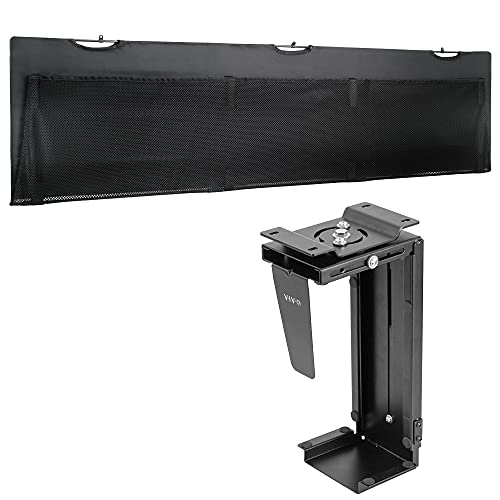 Soporte ajustable para PC bajo escritorio y pared VIVO, soporte para torre de computadora con giro de 135 grados y funda organizadora de cables y privacidad de 60 pulgadas miniatura 1