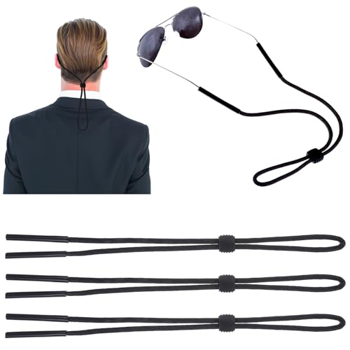 Image of Eye Glasses Holder Strap, Adjustable Sports Sunglasses String Cords Lanyard Retainer Eyewear Keeper Retainers Chain Around Neck for Men 3 Pcs Women Glass Straps