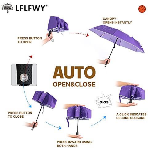 Lflfwy Travel Umbrella – Compact Windproof Umbrella Automatic Open And Close, Lightweight Portable Folding Umbrella, Best Gift Choice #TOP3