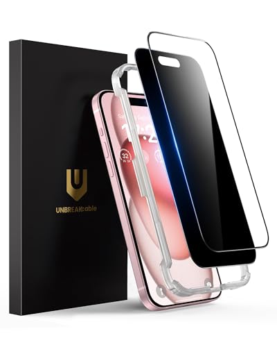 Protection écran iPhone 15 Plus UNBREAKcable avec 1 verre confidentialité et 1 verre clair