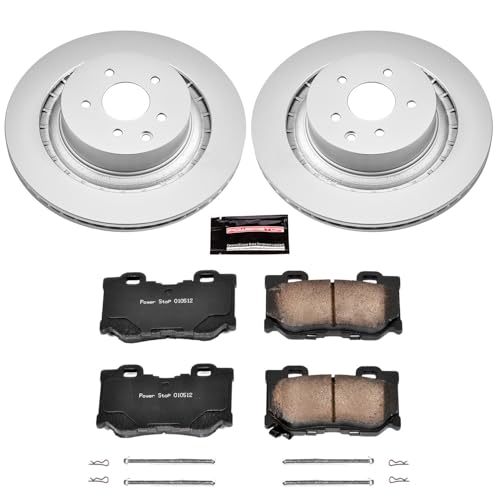Image of PowerStop Rear Brake Kit for INFINITI G37 2008-13 |Q60 2014-15 |Nissan 350Z 2009 |370Z 2009-19 |Z 2023-24 - Fully-Coated Disc Rotors with Z17 Ceramic Brake Pads Replacement, CRK4732