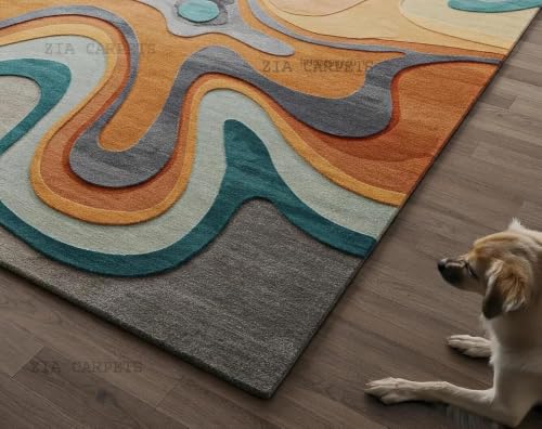Image of zia carpets Hand Tufted Woollen Modern Collection Bedroom & Living Room Carpet Size 10 X 13 Feet