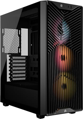 CORSAIR 3200D RS ARGB Boîtier PC Moyen Tour – 3 Ventilateurs RS120 ARGB, Airflow Élevé, Compatible Radiateur 360 mm, Panneau en Verre Trempé, Compatible...