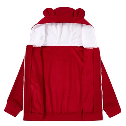 Vieille Baby Toddler Fleece Hooded Jacket Boys Girls Cute Bear Ear Zip Up Outerwear 1-5 Years2