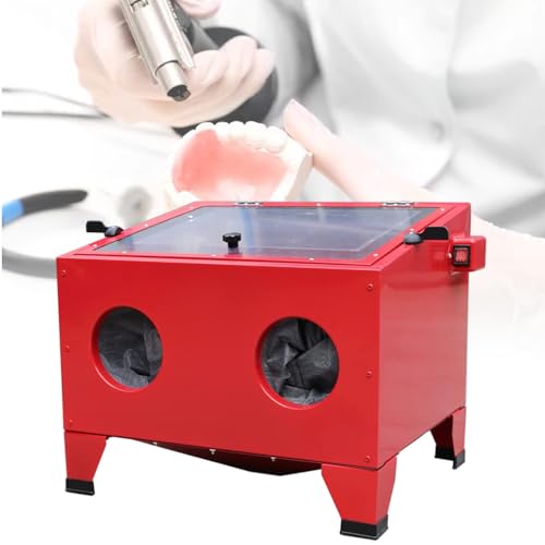 vnmudzeo Bench Top Sandblast Cabinet Commercial,6-25 cfm Air Consumption,90 L Small Box Type Sandblasting Equipment,for Polishing Remove Rust Spot