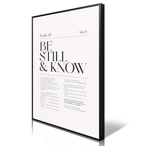 YOZWNGU Be Still and Know That I Am God Canvas Wall Art Christian Psalm 46 Bible Verse Poster Religious Scripture Art Print Spiritual Jesus Biblical Print for Prayer Room Church 12x16in Unframed