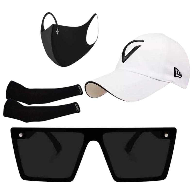 by lenskart | full rim square sunglasses| polarization and 100% uv protected | men & women | large | va 5148/p comfortable cap for men: mesh fabric (pack of 4)