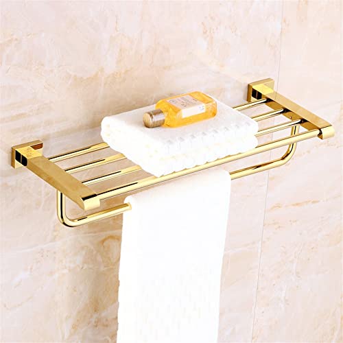 Porte-serviettes de bain fixe en métal durable avec crochet mural de luxe