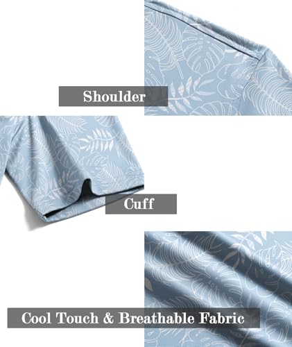 Image of ZITY Men's Golf Shirts Short Sleeve Print Patterns Casual Collared Polo