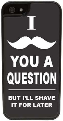 iPhone 6 Plus Case, CellPowerCasesTM I Mustache You a Question [Flex2 Series] - iPhone 6 Plus (5.5) Black Case [iPhone 6 (5.5) V2 Black]