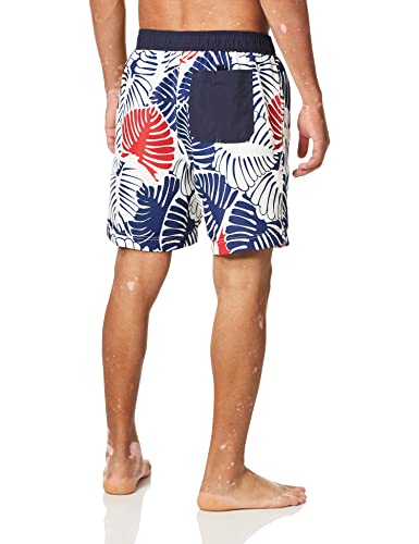 Tommy Hilfiger Mens 7" Printed Swim Trunks, Snow White, Xx-Large Us #TOP4