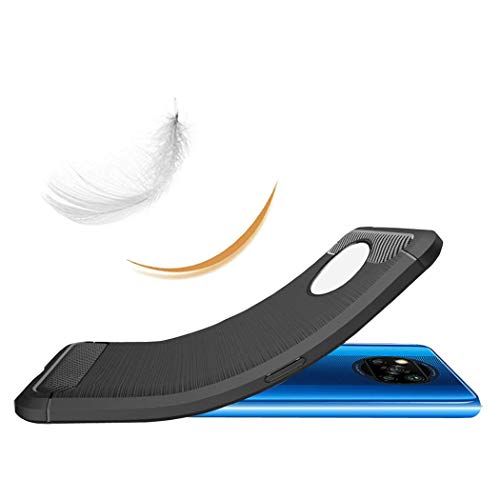 Image of NISHTECH Carbon Fiber Hybrid Armor Drop Tested Shock Proof TPU Back Case Cover for Xiaomi Poco X3 (2020)